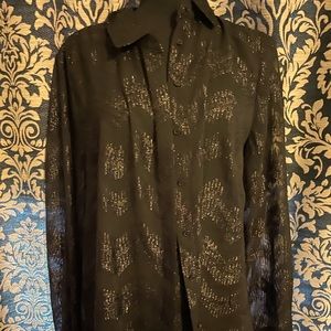 Lane Bryant Sheer Button Down Top